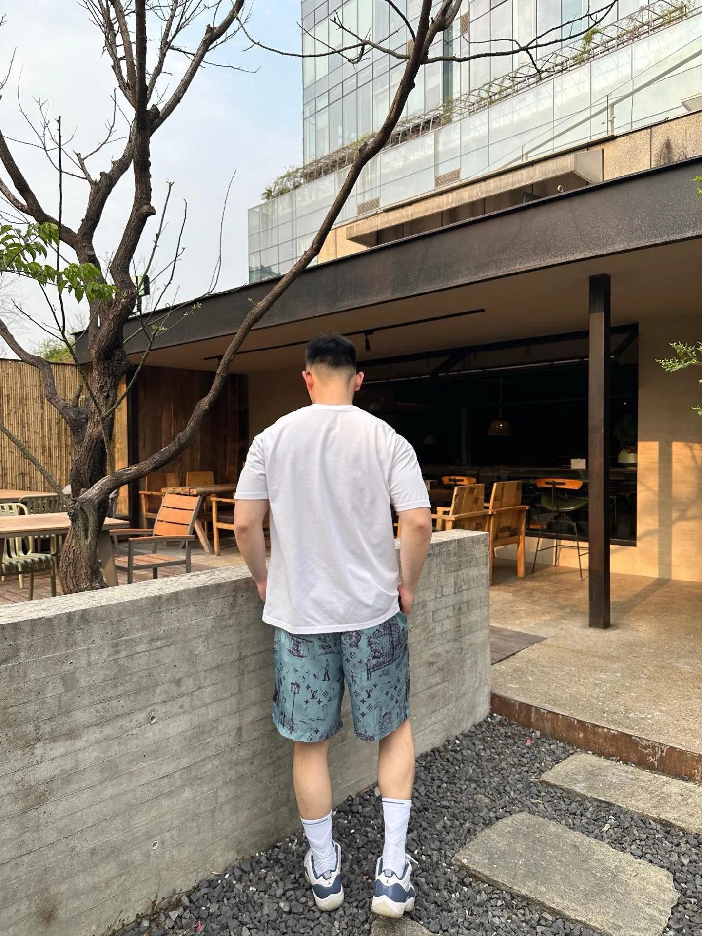 Louis Vuitton/Louis Vuitton City Park Mulberry Silk Suit Shorts